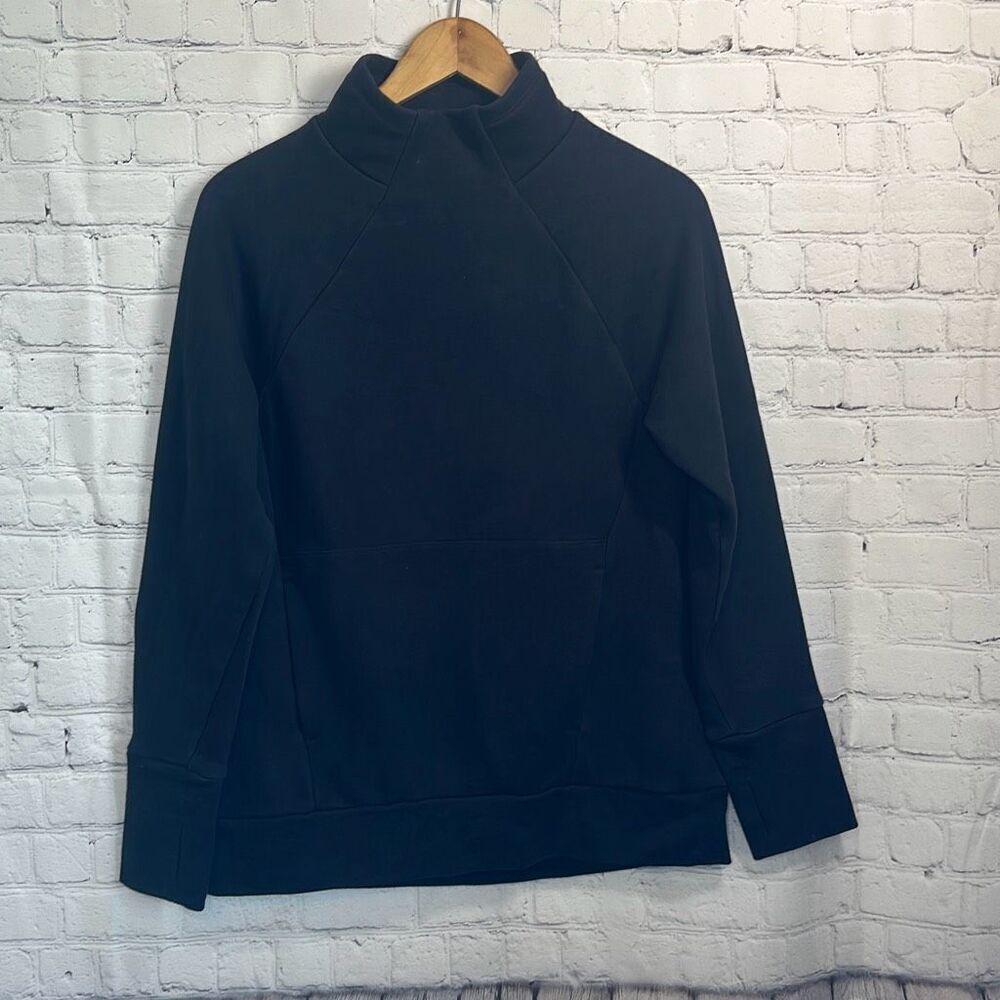 Fabletics Women's XS Zaylee‎ Funnel Neck Tunic Black Pockets and Thumbholes